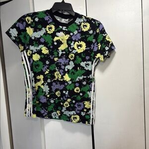 Adidas Green and Black Graphic Tee